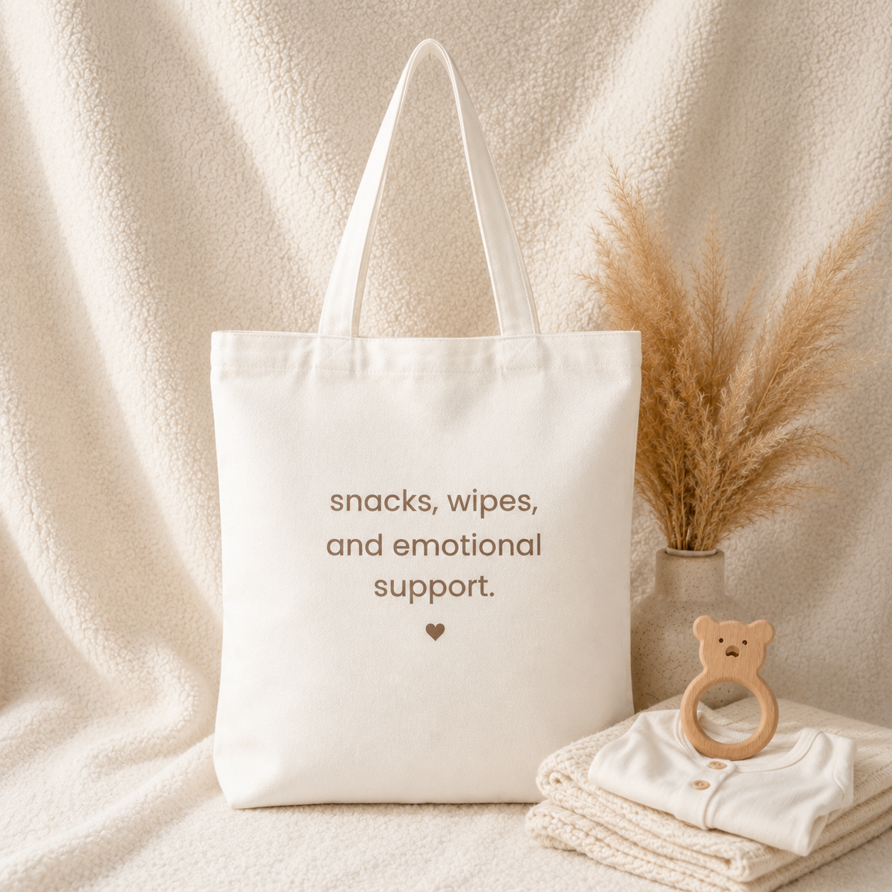 Snacks Wipes and Emotional Support Tote