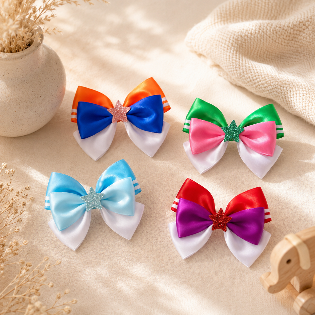 Moon Hair Bow Clips